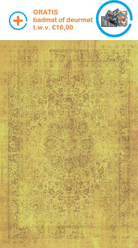 Istanboel-11008 - Bedrukt tapijt op chenille stof - Vloerkleed -Wasbaar - Antislip - 180x280 cm