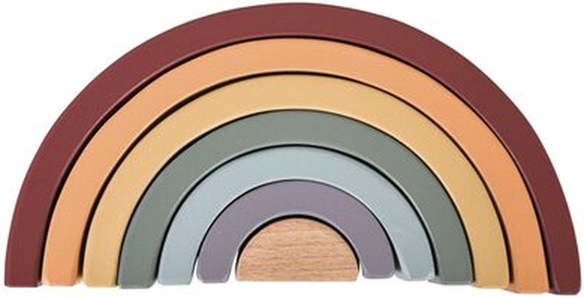 Playing Kids Houten Regenboog - Stapelbare regenboog - babyspeelgoed - Leerzaam - Educatief - Creatief - Stimulerend - Bogen - Motoriek - Regenboog Stapelaar - Geschenk voor Kinderen