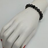 M-apART-Edelsteen 8 mm-armband-Black Silk Stone-925-zilver