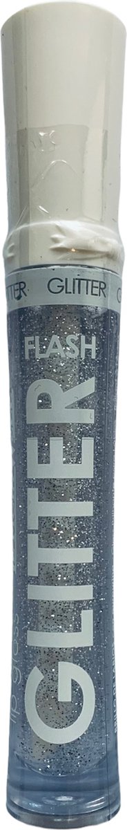 Leticia Well - Glitter Lipgloss - transparant/doorzichtig/naturel met zilver glitters - nummer 31 - 1 kunststof flesje met applicator en 6 ml. inhoud