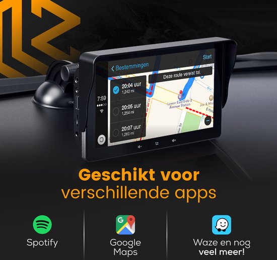 Menzo Navigatiesysteem 7 Inch – 2023 Model - voor Apple Carplay (Draadloos)... bol.com