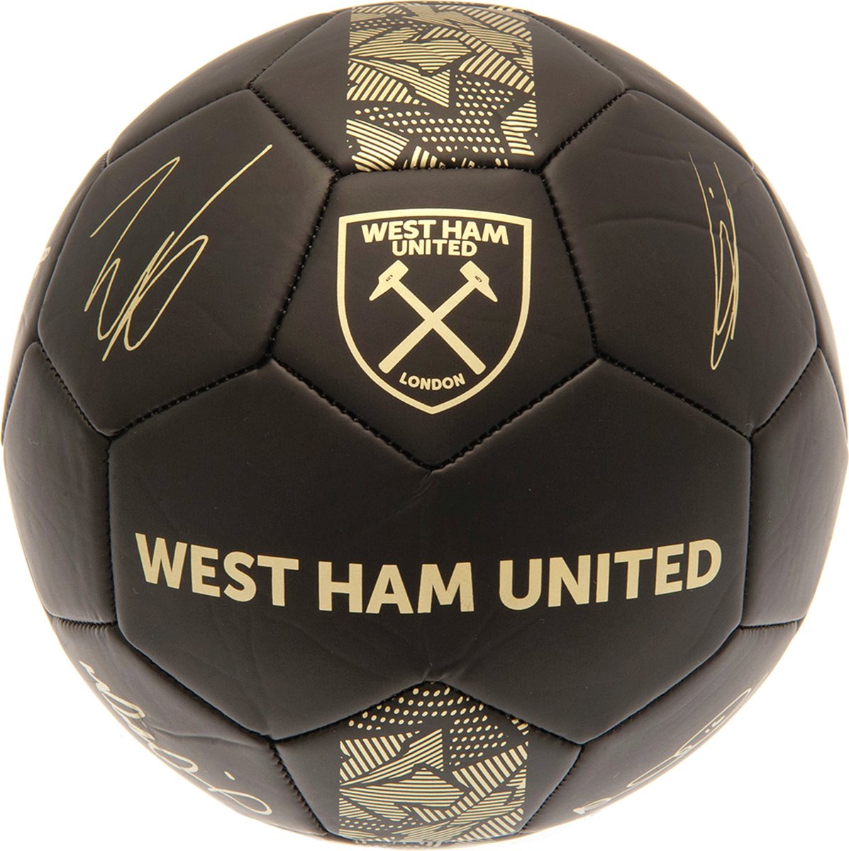 West Ham voetbal handtekeningen phantom - maat 5 - zwart/goud