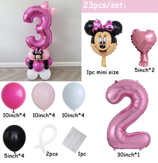 Minnie mouse verjaardag ballonnenset