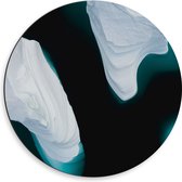 Dibond Muurcirkel - IJsrotsen in het Water - 50x50 cm Foto op Aluminium Muurcirkel (met ophangsysteem)
