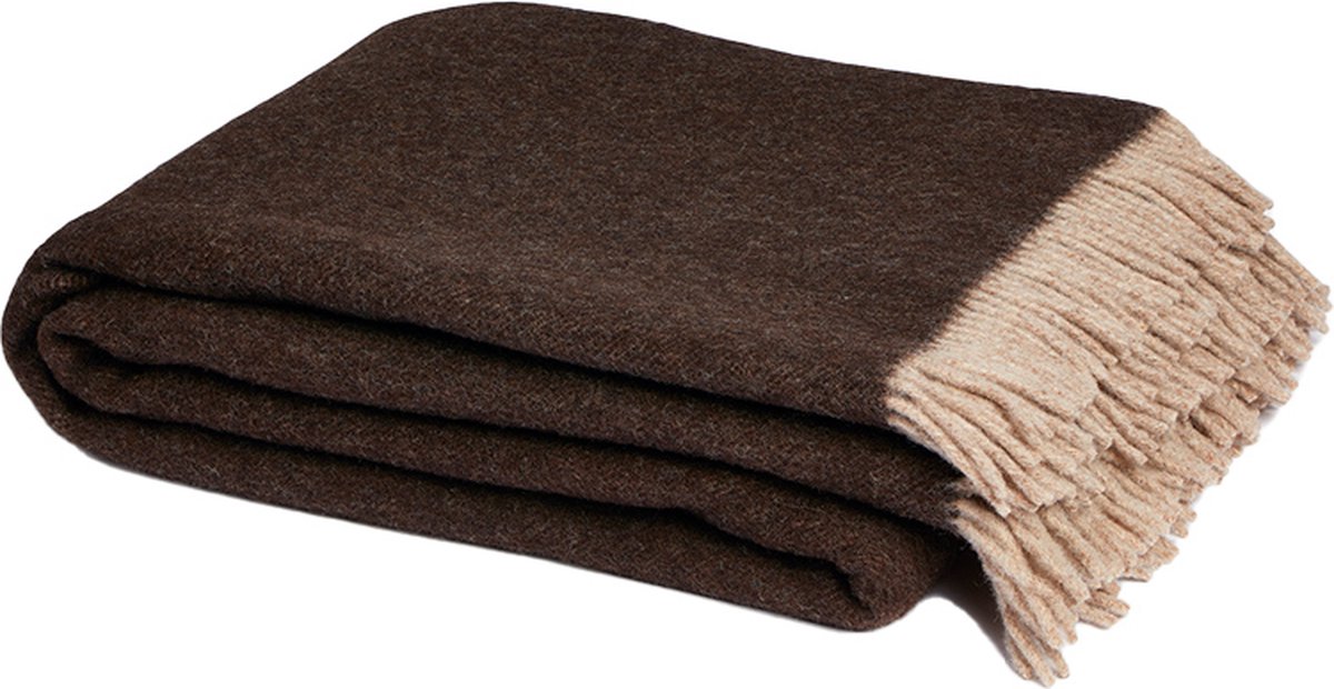 Yumeko merinowollen deken chestnut melange 150x210