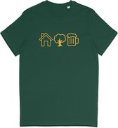 T Shirt Heren - Huisje Boompje Biertje - Groen - XL
