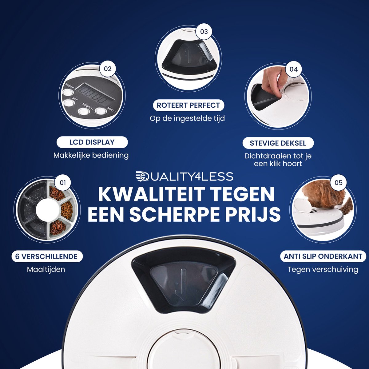 PetSafe Digitale voederautomaat voor 2 maaltijden, 2 vaatwasmachinebestendige kommen van 355 ml, ideaal voor katten en kleine honden