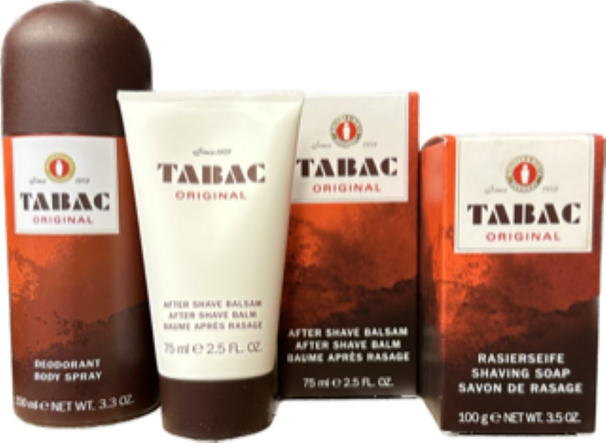 TABAC Pakket - Deo Spray / Scheerstaaf / After Shave Balsem