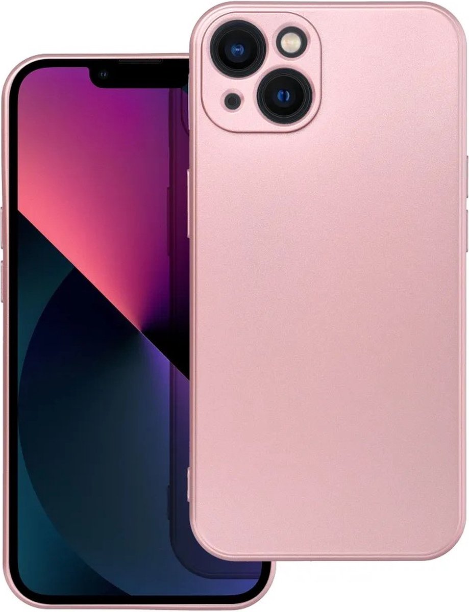 Metallic Back Cover hoesje iPhone 14 Plus - Roze