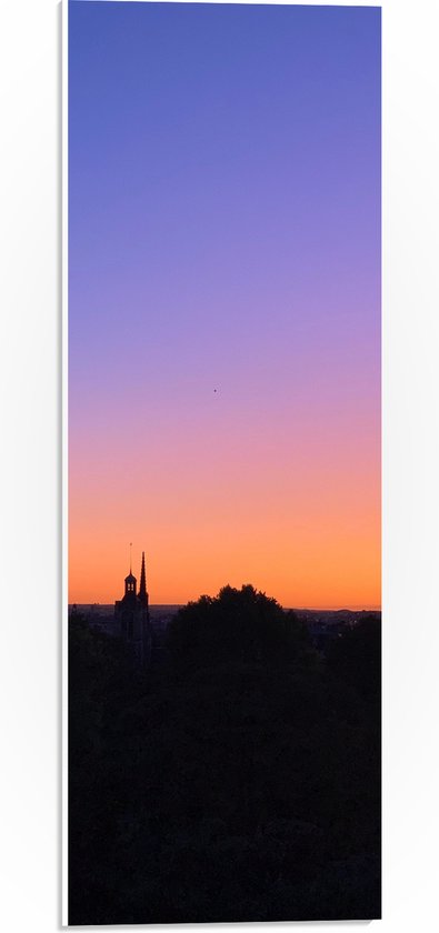 WallClassics - Plaque de Mousse PVC - Coucher de Soleil sur un Village - Photo 20x60 cm sur Plaque de Mousse PVC (Avec Système d'accrochage)