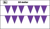 6x Ligne de drapeau violet 10 mètres - fête à thème du festival de la ligne du drapeau d'anniversaire violet violet party