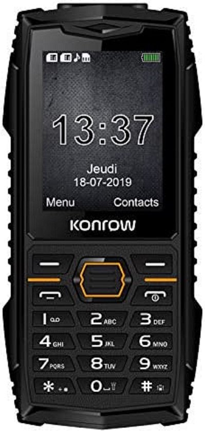 Konrow Stone Plus IP68-2.4" Dual SIM Phone - Black