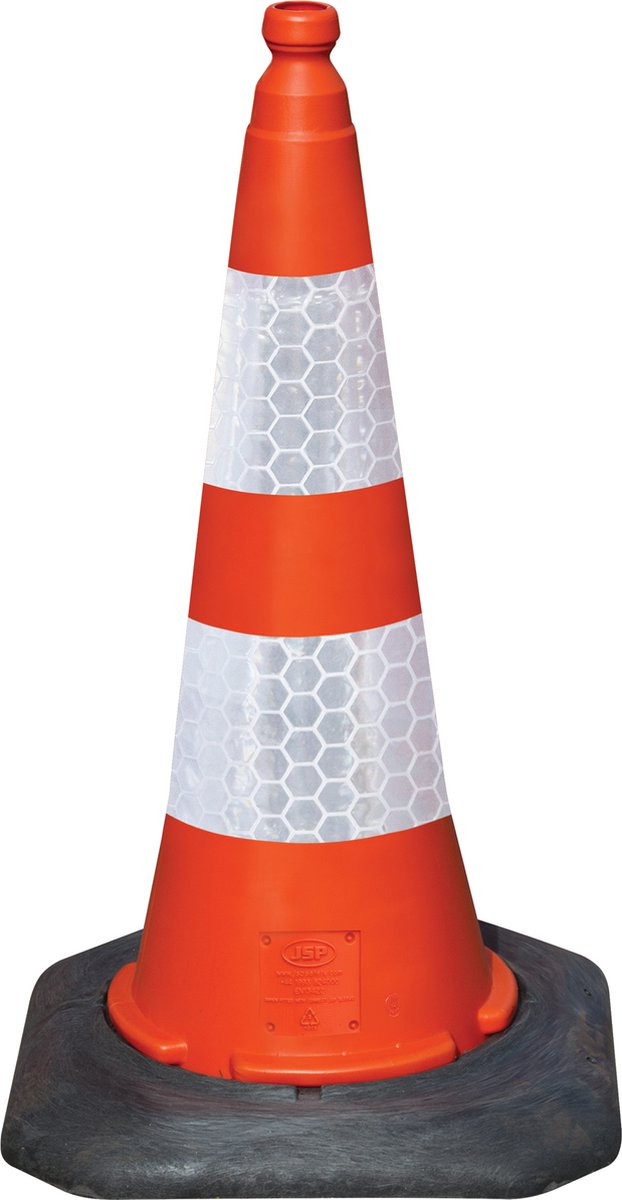 Verkeerskegel PVC 75 cm | Pion met verzwaarde voet - 5kg - Reflecterend - Hoge Kwaliteit