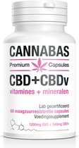 CBD+CBDv+vitamines+mineralen in 60 maagzuur-resistente capsules | Cannabas