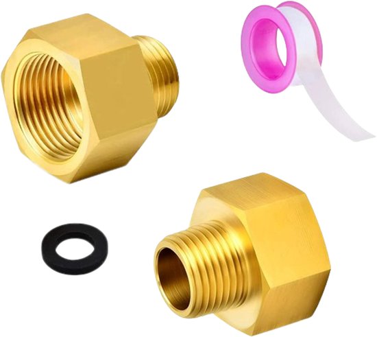 Adapter voor Gasaansluiting | gasslang connector van messing gasfornuis adapter set | Gasfornuisadapterset | Verloopstuk Met Schroefdraad | 1/2 Inch Naar 1/4 Inch | Voor Gasfornuizen | 1 Stuks