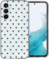 iMoshion Hoesje Geschikt voor Samsung Galaxy A54 (5G) Hoesje Siliconen - iMoshion Design hoesje - Transparant / Hearts All Over Black