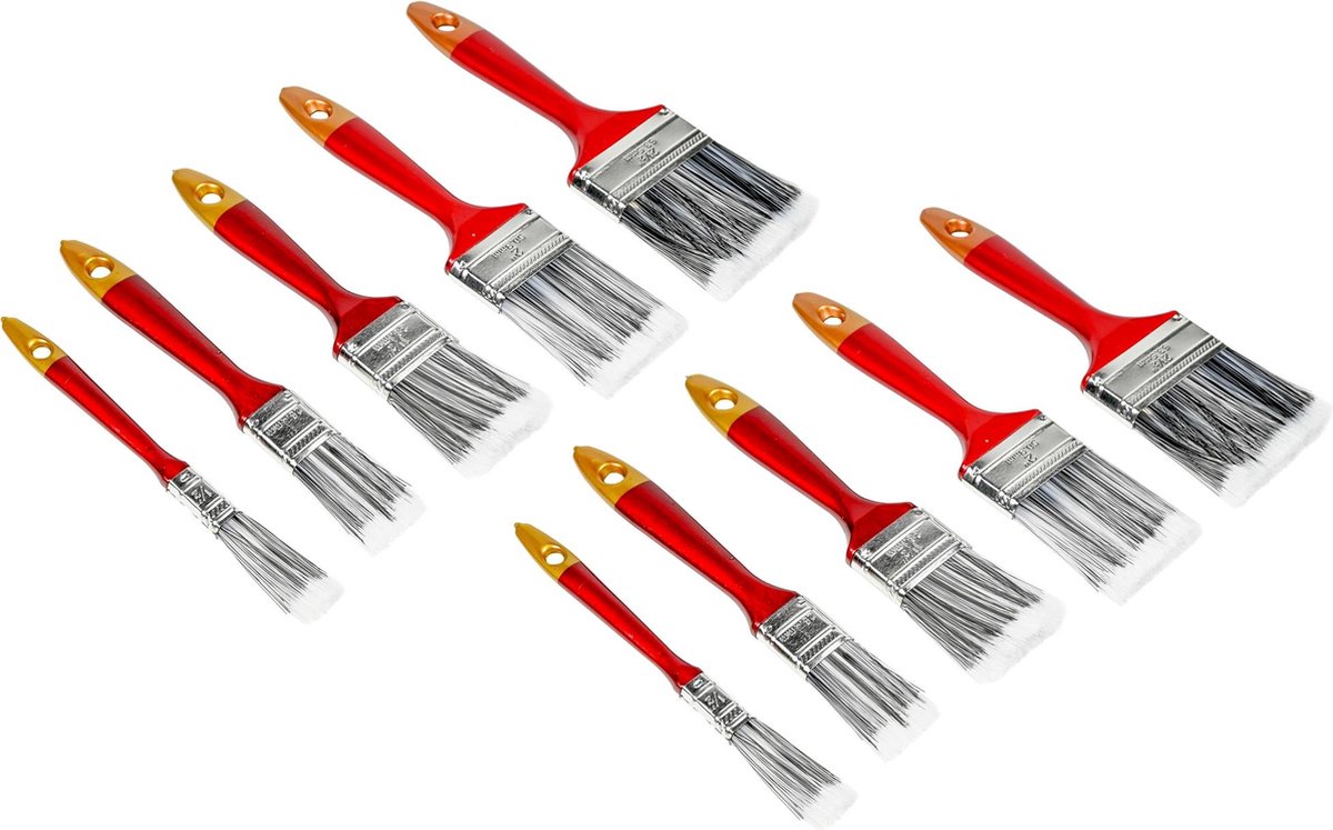 Benson Kwastenset - synthetisch - 10-delig - plat - voor verf en lak - verfkwasten – foto 3