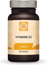 Vitamine D3 75mcg - 365 capsules - Draagt bij aan onderhoud van de Spierfunctie en Botten - Kala Health