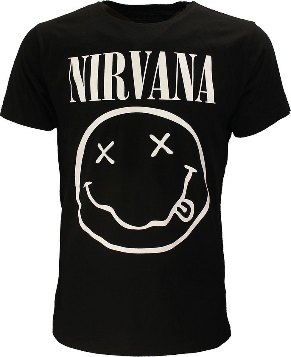 Nirvana White Smiley T-Shirt - Officiële Merchandise - XL