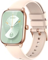Qlarck Watch Pro - Smartwatch Dames - Smartwatch Android en iOS - HD Touchscreen - Stappenteller - Horloge - 43 mm - Goud