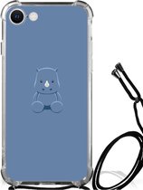 Siliconen Back Cover iPhone SE 2022 | 2020 | 8 | 7 Telefoonhoesje met doorzichtige rand Baby Rhino