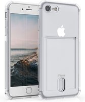 kwmobile Hoesje - Backcover met vakje voor pasjes, geld of foto's - Siliconen zachte smartphone cover geschikt voor Apple iPhone SE (2022) / iPhone SE (2020) / iPhone 8 / iPhone 7 - In transparant