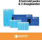 Groots Hot & Cold Pack – 8 Gel Packs Inclusief 2 Houders met Klittenbandsluiting Grote & Kleine formaten – Ice Pack Herbruikbaar – Warm Koud Kompres