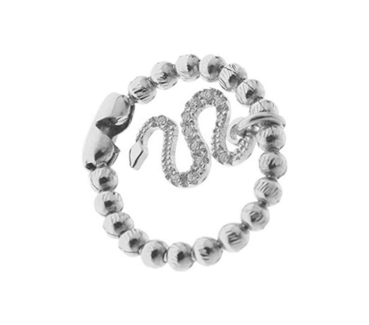 Jack&Co - Unieke ring met slang - 925 zilver- 1 maat past altijd
