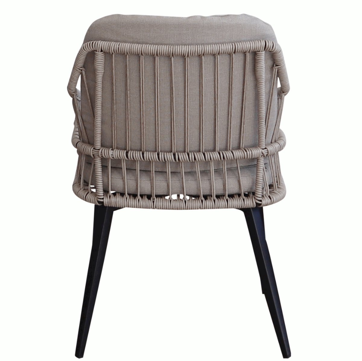 7-delige ronde tuinset | 6 Isabel tuinstoelen (Sand) | ø150cm Cyprus tuintafel (Wood) – foto 4