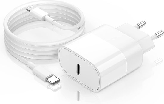 CHARGEUR IPHONE RAPIDE 20W + CABLE USB-C POUR IPHONE 8-X-XS-XR-11-12-13-14  IPAD