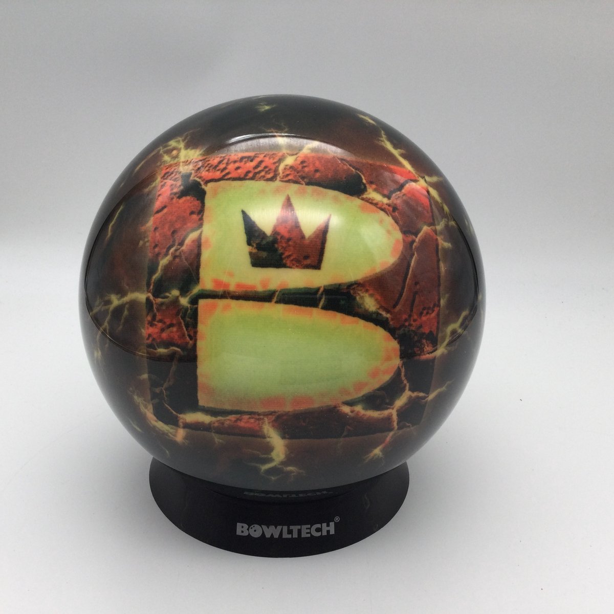 Bowling Bowlingbal Brunswick, Vizz a ball 'Brunswick logo' , polyester bal, kleur donkerbruin, zwart en geel, 15 pond , Ongeboord, zonder gaten