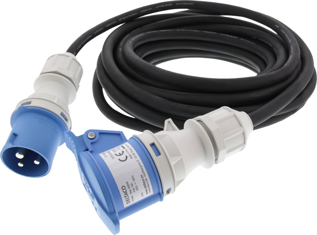 Enrouleur électrique 4 Prises 40 Mètres - IP44 - 3300W - Pour Extérieur (jardin, Terrasse, Chantier) - Noir - 7
