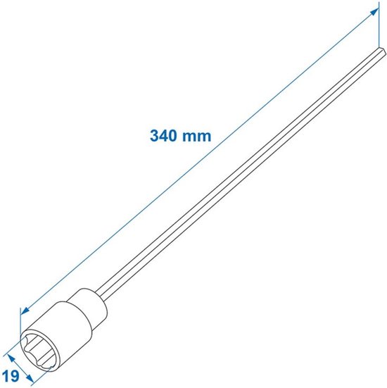 ProPlus Verlengadapter - 340mm/19mm - Voor Hoeksteun - Pootsleutel Accuboor - Caravan - Staal van ProPlus — afbeelding 5