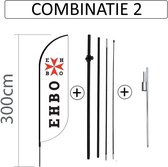 Proflag Beachflag Convex S-60 x 240 cm - Ehbo - Combinatie 2
