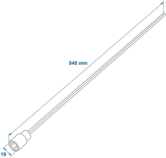 ProPlus Verlengadapter voor hoeksteun - 540 mm lengte - 19 mm diameter - staal - zilver van ProPlus — afbeelding 2