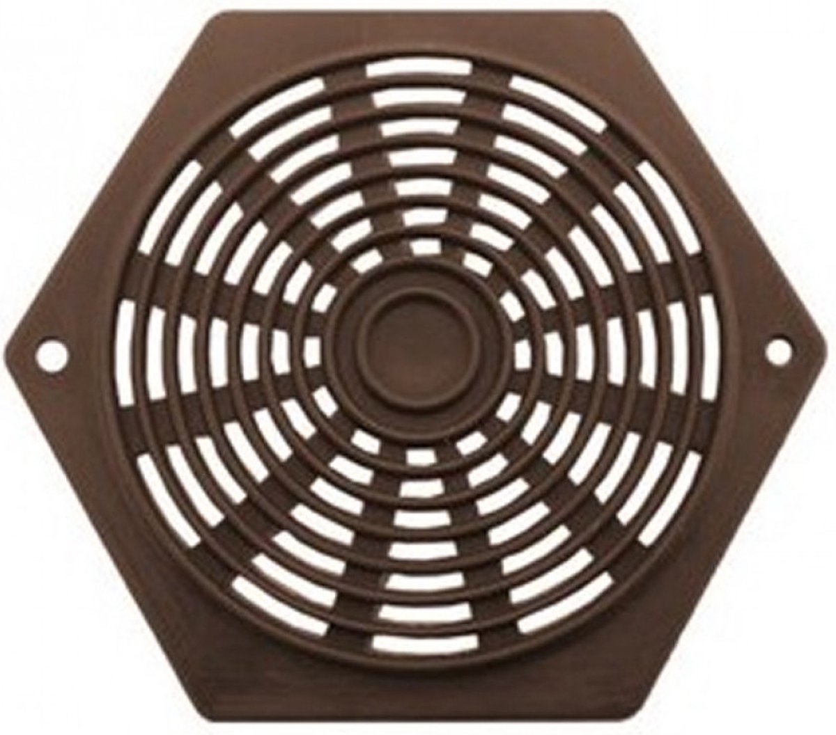Rozet opbouw bruin 75mm zeskant à 2 st.