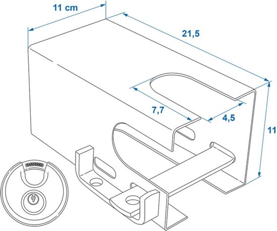 ProPlus Koppelingsslot met discusslot - 110 x 110 mm - maximale diefstalbescherming van ProPlus — afbeelding 5