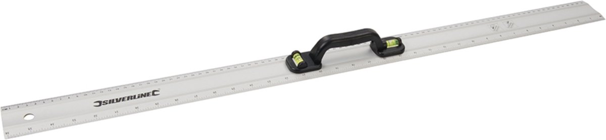 Silverline Markeerliniaal met waterpas - 900 mm - aluminium - dubbele libellen - glanzend
