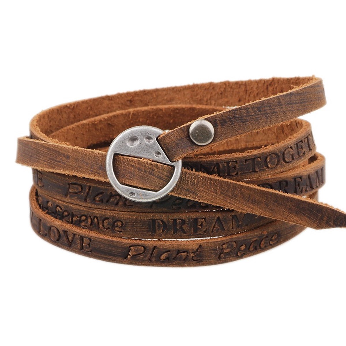 WiseGoods Luxe Bohemian Armband Dames & Heren - Vintage Armbanden - Leer Armbandje - Armbandjes - Sieraad - Sieraden - Cadeau