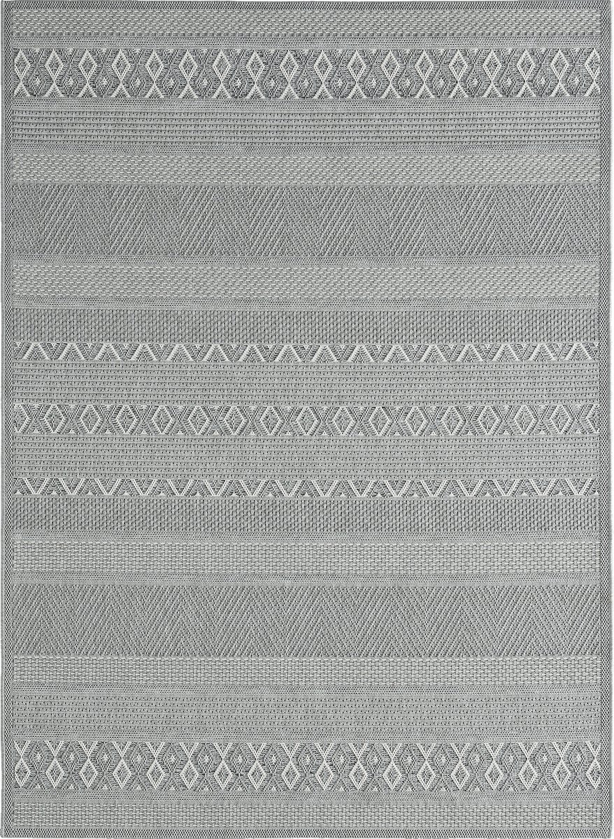the carpet Calgary – robuust vloerkleed met modern design in boho-stijl, geschikt voor keuken & eetkamer, grijs, 80 x 150 cm