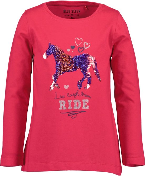 Blue Seven Shirtje Blueseven Pailletjespaard Kids & Kind Meisjes Roze - Maat: 110