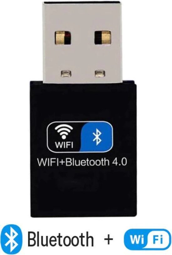 Techvavo® Draadloze USB WiFi Bluetooth Adapter - Draadloze Dongle USB2.0 WiFi BT4.0 Adapter - Techvavo®