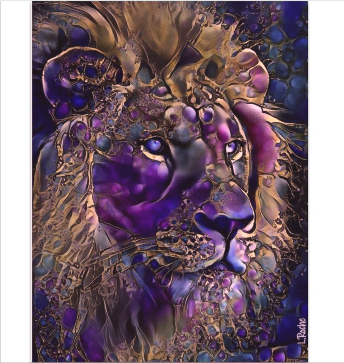 TOPMO Abstracte leeuw 40X50CM Diamond painting pakket HQ Diamond