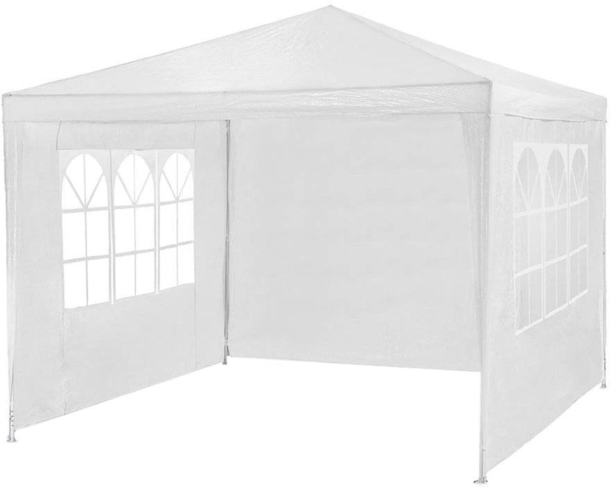 Benson Paviljoen Partytent met 3 Zijwanden - Wit - 2.9 x 2.9 x 2.5 meter