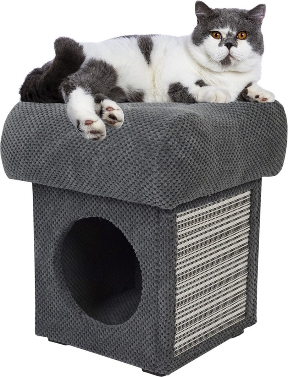 4-in-1 kattenspeelgoed, 46 cm, krabpaal voor katten, sisal, kleine