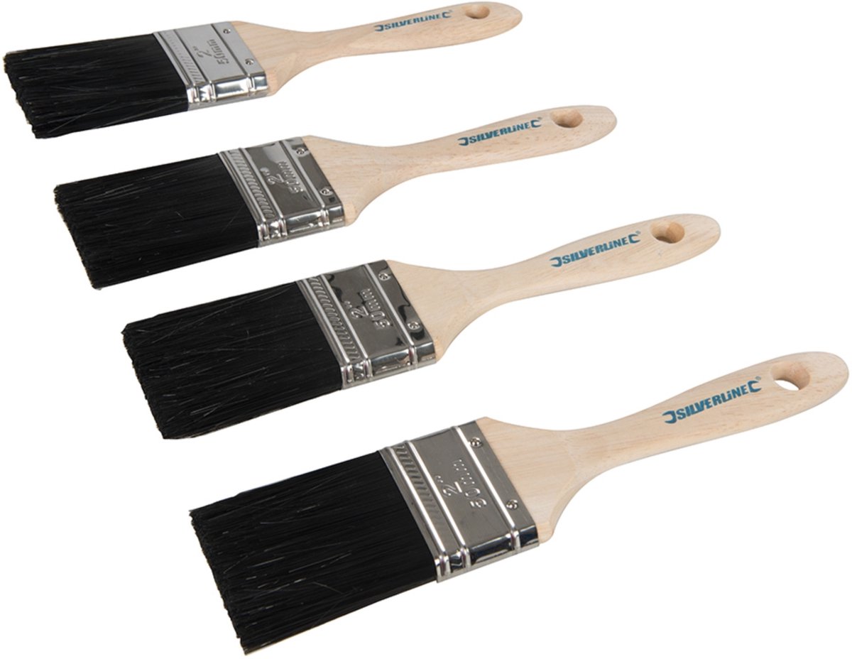 Silverline Synthetische Verfkwasten - 50 mm - 4 stuks