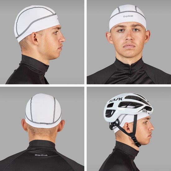 GripGrab - UPF 50+ Lightweight Zomer Fiets Helmmuts UV Bescherming Fietsmuts Skull Cap - Wit - Unisex - Maat One Size van Merkloos — afbeelding 4