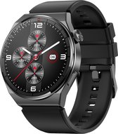 Qlarck Smartwatch Heren - Activity Tracker - 46 mm - Full Touchscreen - Stappenteller - Horloge - Zwart - iOS en Android