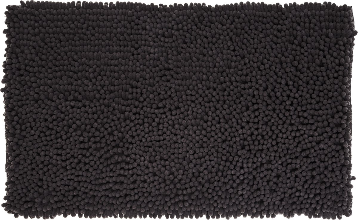 Atmosphera Badkamer kleedje/badmat voor de vloer - 50 x 80 cm - zwart - extra dikke noppen