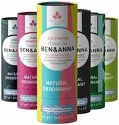 BEN&ANNA - Papertube Deodorant 40gr - 6 Pak - Voordeelverpakking - Persian lime, Pink grapefruit, Urban black, Mint, coco mania en Green fusion